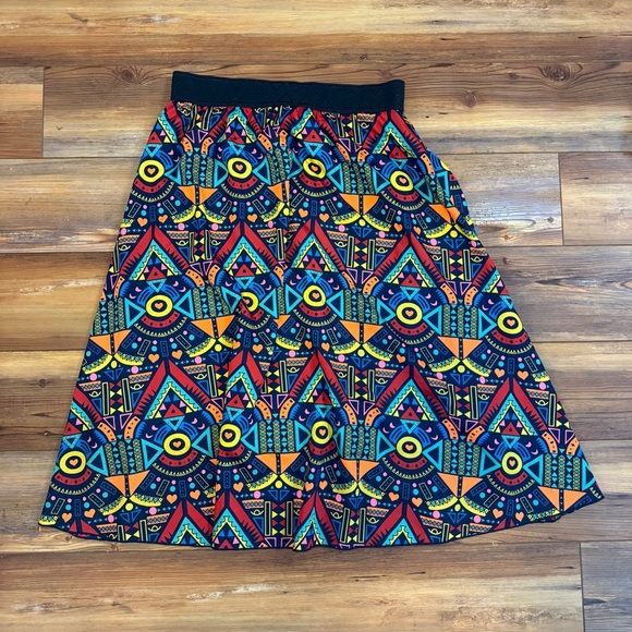 LuLaRoe Lola Colorful Geometric Patterned Skirt - Picture 1 of 2